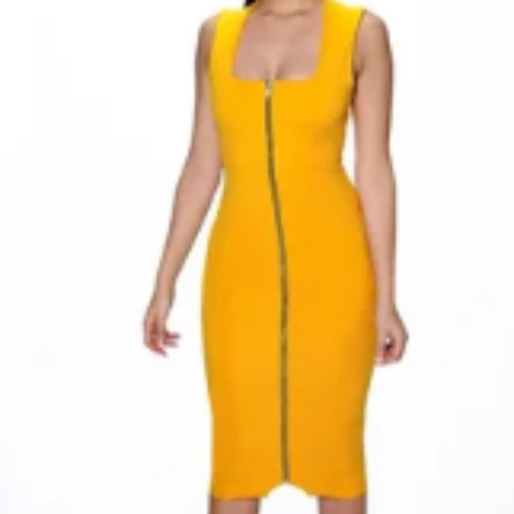 Boohoo Dresses & Skirts - Yellow Midi Bodycon Dress
